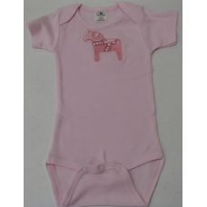 Baby Onesie - Pink Dala Horse on Pink